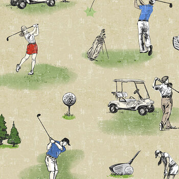 Tee Time Y4778-60 Dark Butter by Clothworks