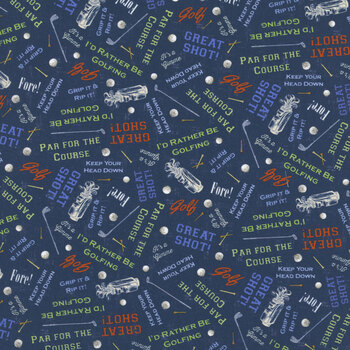 Tee Time Y4783-53 Navy Blue by Clothworks