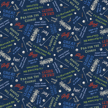 Tee Time Y4783-53 Navy Blue by Clothworks