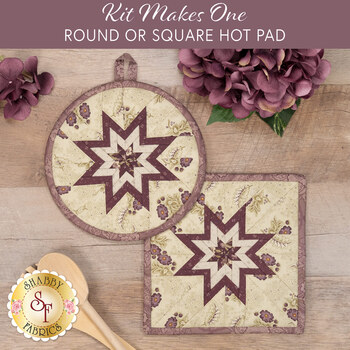  Folded Star Hot Pad Kit - Forest Glen - Round OR Square - Plum
