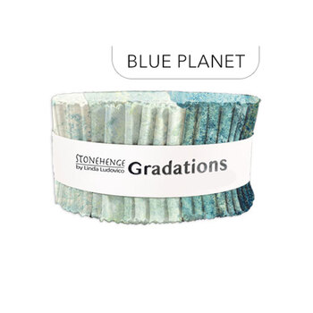 Stonehenge - Gradations  2.5" Strips Blue Planet Linda Ludovico for Northcott Fabrics
