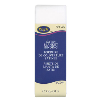 Satin Blanket Binding - White