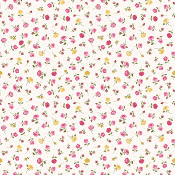Renie's Roses L73A Rose Buds on Cream by Lewis & Irene