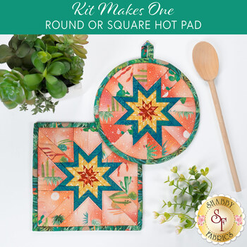  Folded Star Hot Pad Kit - Desert Dreams - Round OR Square - Red