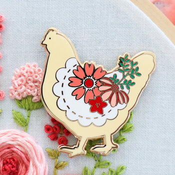Farmhouse Floral Chicken Magnetic Needle Minder