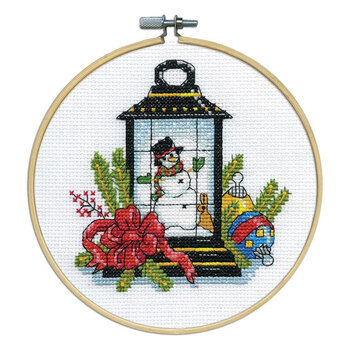 6" Round Counted Cross Stitch Picture Kit - Lantern