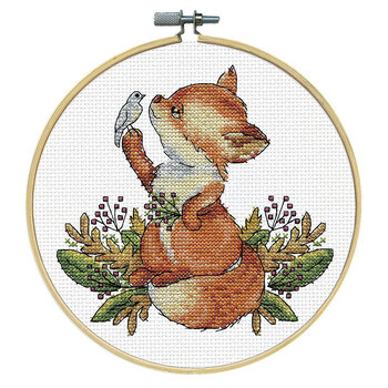 8" Round Cross Stitch Picture Kit - Fox