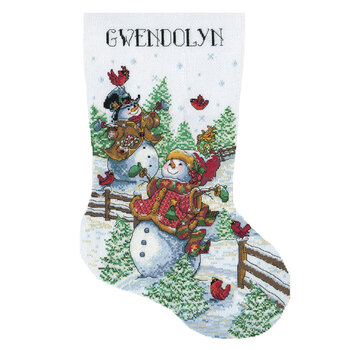Frolicking Snowmen Cross Stitch Stocking Kit