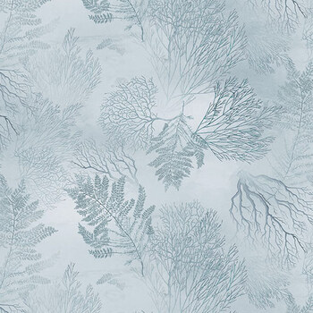Beach Wonders Y5145-87 Coral Light Denim by Katie Pertiet for Clothworks