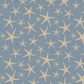 Beach Wonders Y5149-88 Sea Stars Denim by Katie Pertiet for Clothworks