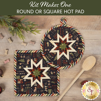  Folded Star Hot Pad Kit - Christmas Tails - Round OR Square - Black
