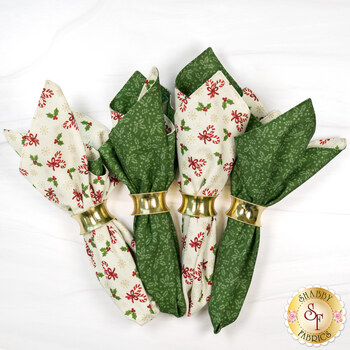  Cloth Napkins Kit - Makes 4 - Peppermint & Pine