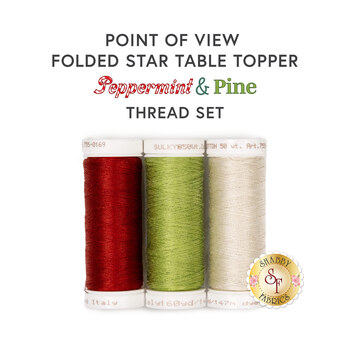  Point of View Folded Star Table Topper Kit - Peppermint & Pine Thread Set