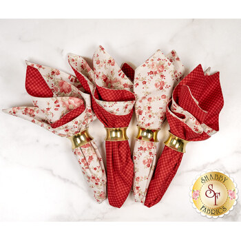  Cloth Napkins Kit - Makes 4 - Petals and Polka Dots