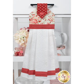  Hanging Towel Precut Kit - Petals and Polka Dots - Cream