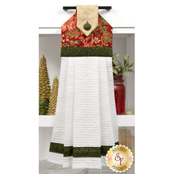  Hanging Towel Precut Kit - Merry Manor Metallic 2025 - Red