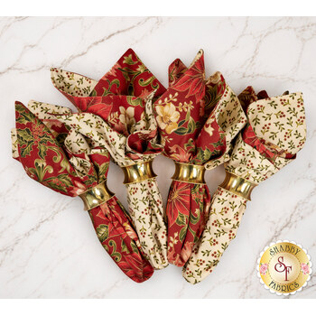  Cloth Napkins Kit - Makes 4 - Merry Manor Metallic 2025