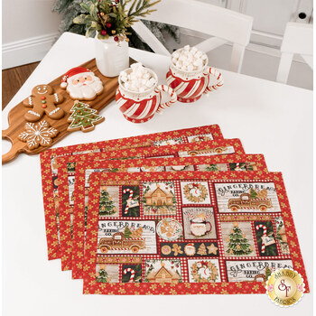  Self-Binding Placemats Kit - Very Merry Gingerbread