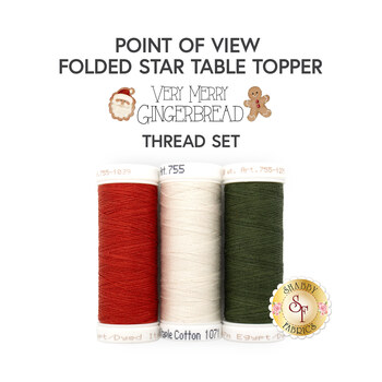  Point of View Folded Star Table Topper Kit - Very Merry Gingerbread Thread Set