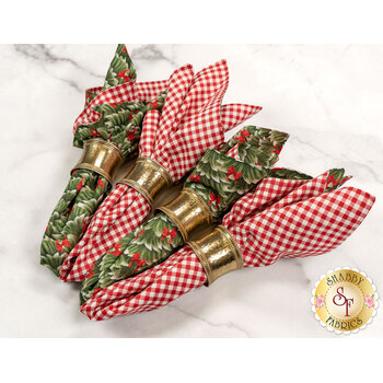  Cloth Napkins Kit - Makes 4 - Very Merry Gingerbread