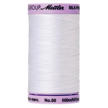 Mettler Silk-Finish 50wt Cotton Thread #2000 White - 547 yds