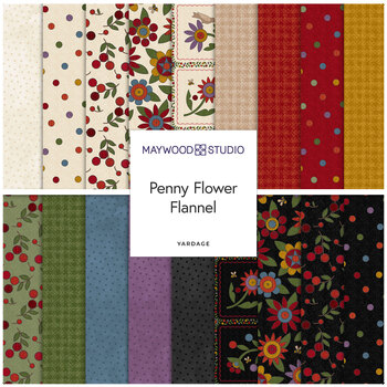 Penny Flower Flannel  Yardage by Bonnie Sullivan for Maywood Studio
