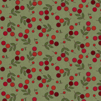 Penny Flower Flannel MASF11432-G Green by Bonnie Sullivan for Maywood Studio