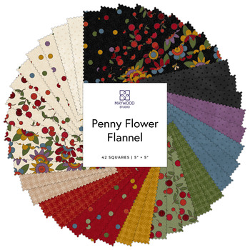 Penny Flower Flannel  5" Squares Bonnie Sullivan for Maywood Studio