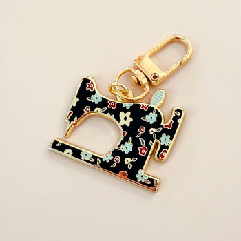 Sewing Machine Enamel Charm - Black