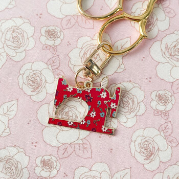 Sewing Machine Enamel Charm - Red