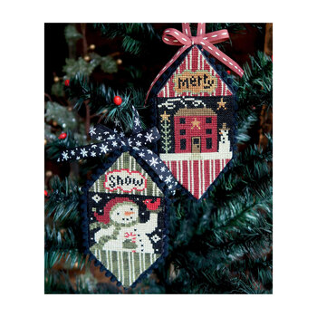 Snowman & House Ornaments Cross Stitch Pattern