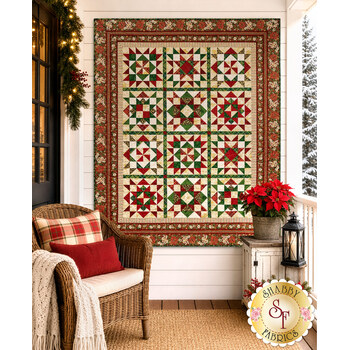  Poinsettias at Christmas Patchwork BOM