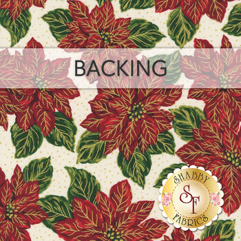  Poinsettias at Christmas Patchwork BOM Backing - RESERVE