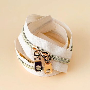 Sewing Illustrations Zipper 30" Double Slide - Cream Light Gold