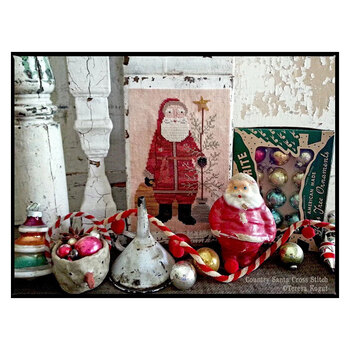 Country Santa Cross Stitch Pattern