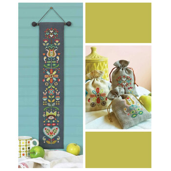 Folk Flowers Cross Stitch Pattern