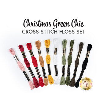 Christmas Green Chic Cross Stitch Floss Set