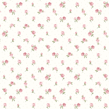 Lina Basic 4514-625 Roses Cream With Rose by Stof Fabrics