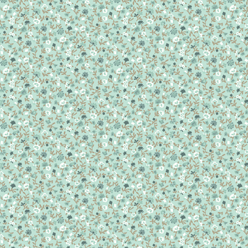 Lina Basic 4514-637 Small Flowers Green by Stof Fabrics