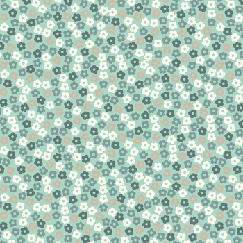 Lina Basic 4514-640 Flowers Green by Stof Fabrics