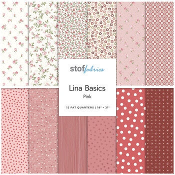 Lina Basic  Fat Quarter Pink Bundle by Stof Fabrics