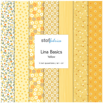 Lina Basic  Fat Quarter Yellow Bundle by Stof Fabrics
