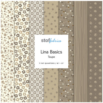 Lina Basic  Fat Quarter Taupe Bundle by Stof Fabrics