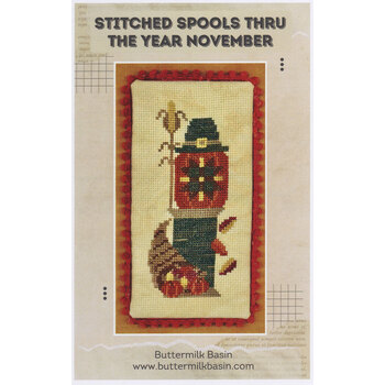 Stitched Spools Thru The Year - November Cross Stitch Pattern