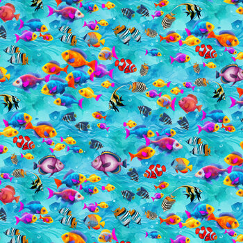 Blue Abyss 5297-78 Turquoise by Claudia McKinney for Blank Quilting