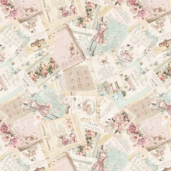 Buttons and Keepsakes 5358-22 Pink by Frank Garcia for Blank Quilting