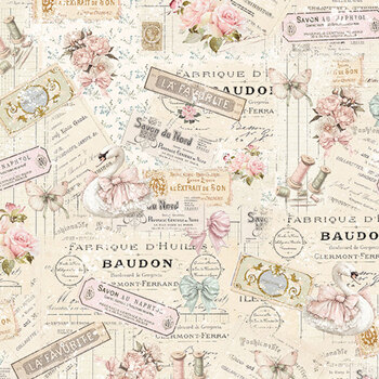 Buttons and Keepsakes 5360-22 Pink by Frank Garcia for Blank Quilting