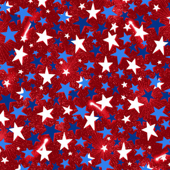 Star Power 108"s - 108" Wide 1005-88 Red by Sassy 37 Designs for Henry Glass Fabrics