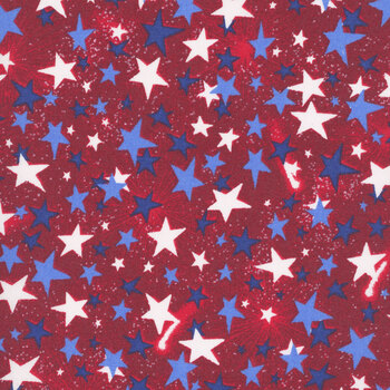 Star Power 108"s - 108" Wide 1005-88 Red by Sassy 37 Designs for Henry Glass Fabrics