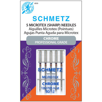 Schmetz Chrome Microtex Needles - Size 80/12 - 5ct